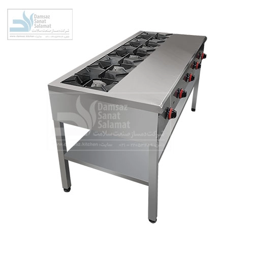 اجاق گاز خطی پنج شعله با میز کار