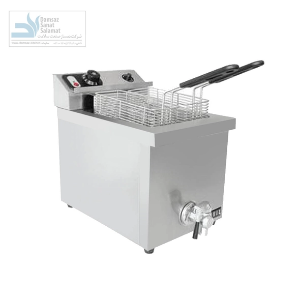 سرخ کن رومیزی تک لگن دو سبد با شیر تخلیه