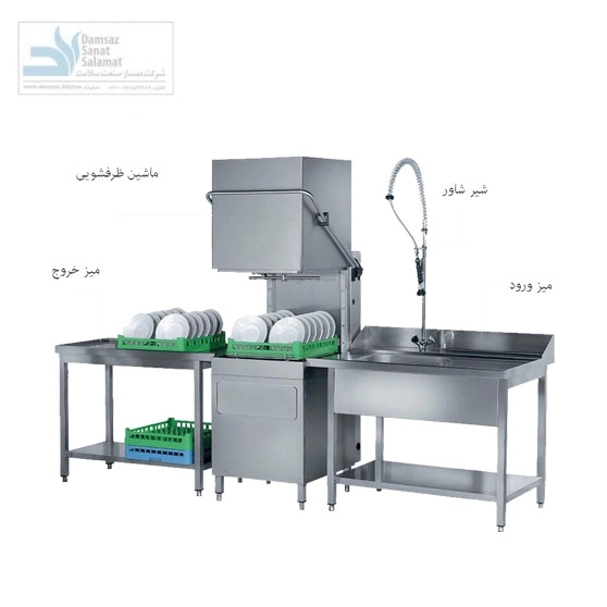 میز ورود ماشین ظرفشویی صنعتی