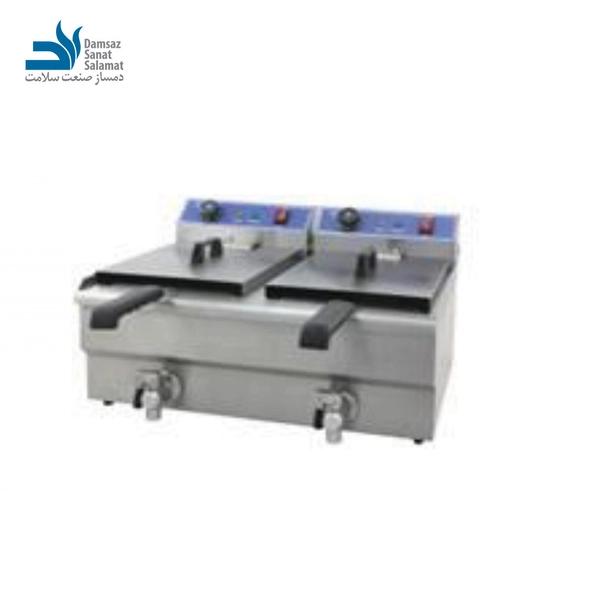 سرخ کن برقی دو لگن برند Burax مدل TEF132 V با شیر تخلیه